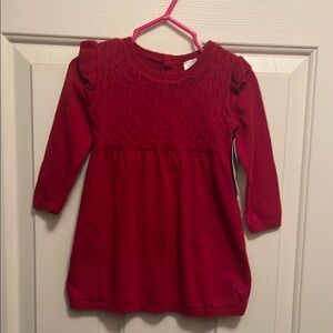 Red Long Sleeve Toddler Dress